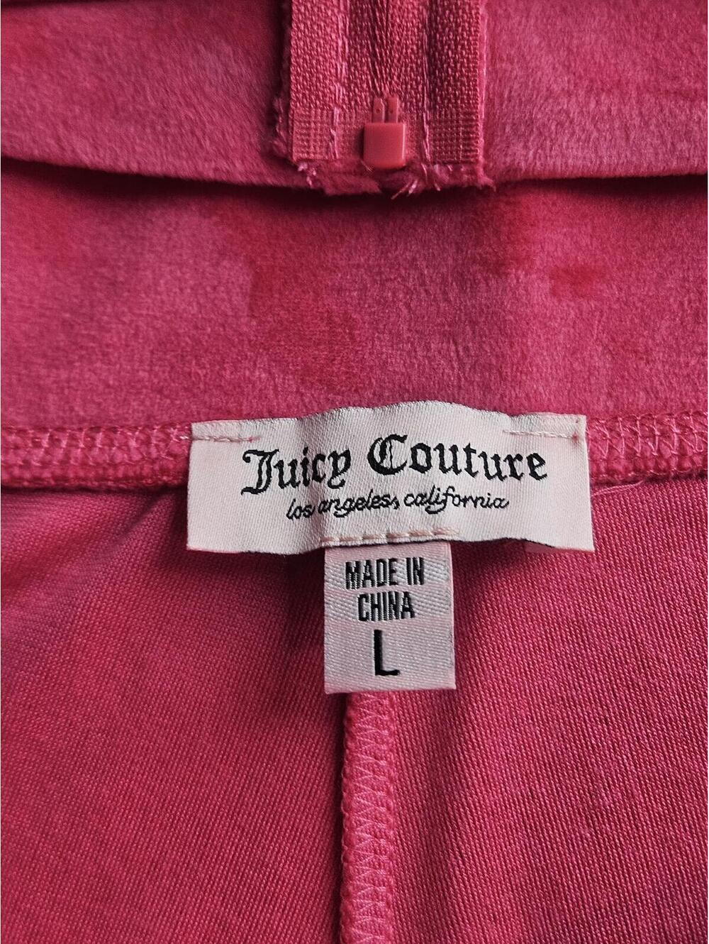 Juicy Couture Pink Velour Tracksuit Rhinestone Y2K Zip Hoodie Set L NWT E/18 - Picture 6 of 6